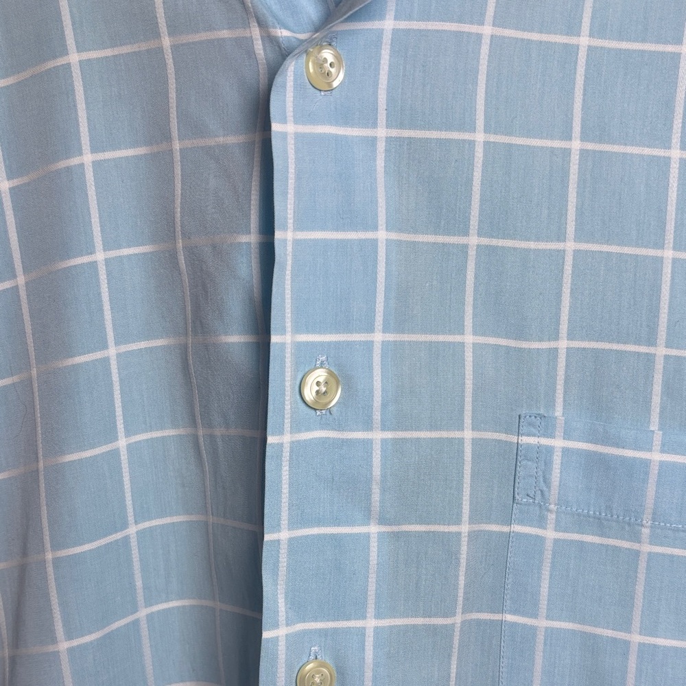 Mine Light Blue Plaid Button Down Long Sleeve Men's Shirt Size XL - Picture 11 of 16